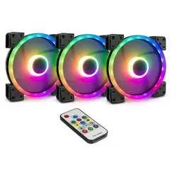 Inter-Tech Argus RGB-Fan Set RS-14 Computergehäuse Ventilator 14 cm Schwarz