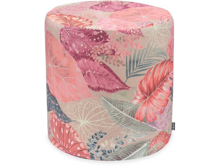 H.O.C.K. Sitzhocker H.O.C.K Bora: Pinker Outdoor-Hocker 45cm, floral, Hocker, Sitzhocker, Pouf Hocker, Barhocker - wetterfest, vielseitig