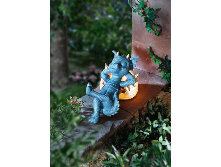 Drache auf LED-Stein, Anthrazit