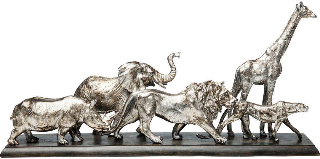 KARE Design Deco Object Animal Journey 71cm Silver 35.5cm H X 71cm W X 16cm D