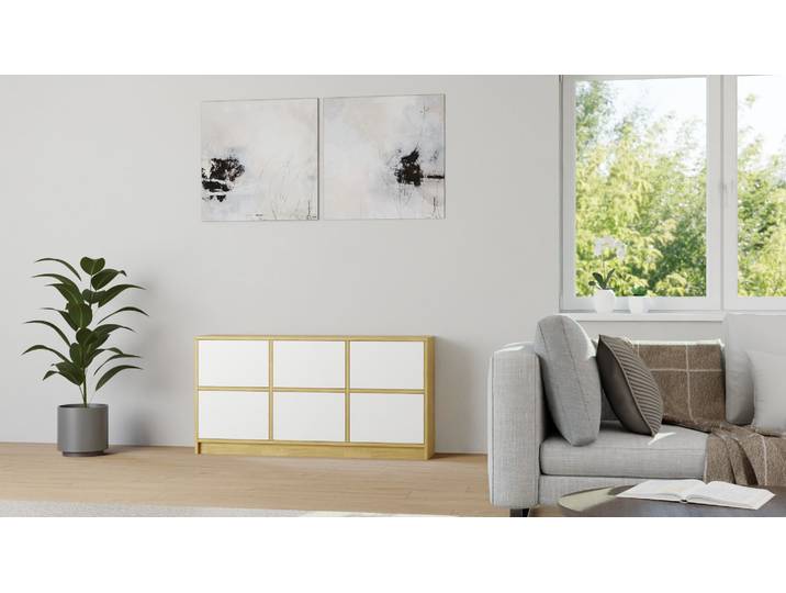 Modernes Sideboard 30 cm tief Eiche Natur geölt