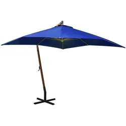 Helloshop26 - Hängender Sonnenschirm mit azurblauer Stange 3 x 3 m massives Tannenholz 02_0008708