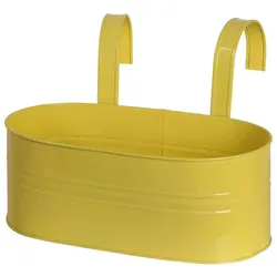 Siena Garden Blumenkasten oval, gelb, 39 x 16,5 x 14,5 cm Stahlblech, mit fest mont