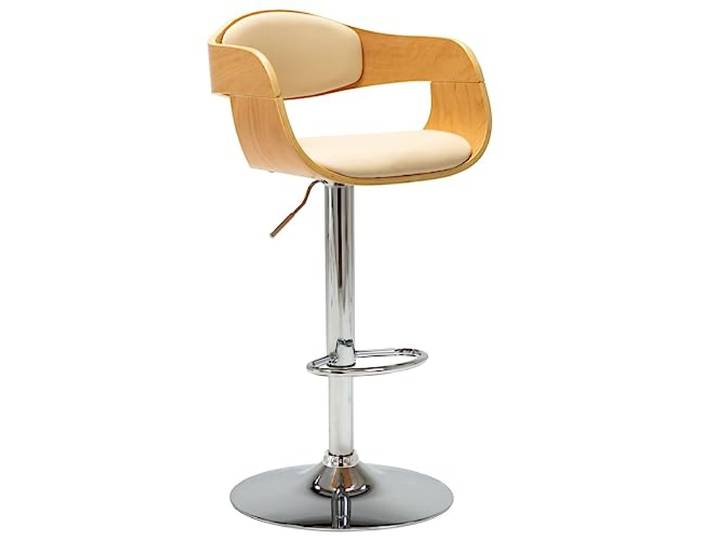 vidaXL Barhocker Creme Bugholz und Kunstleder