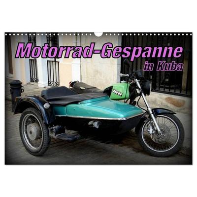 Motorrad-Gespanne in Kuba (Wandkalender 2027 DIN A3 quer), CALVENDO Monatskalender