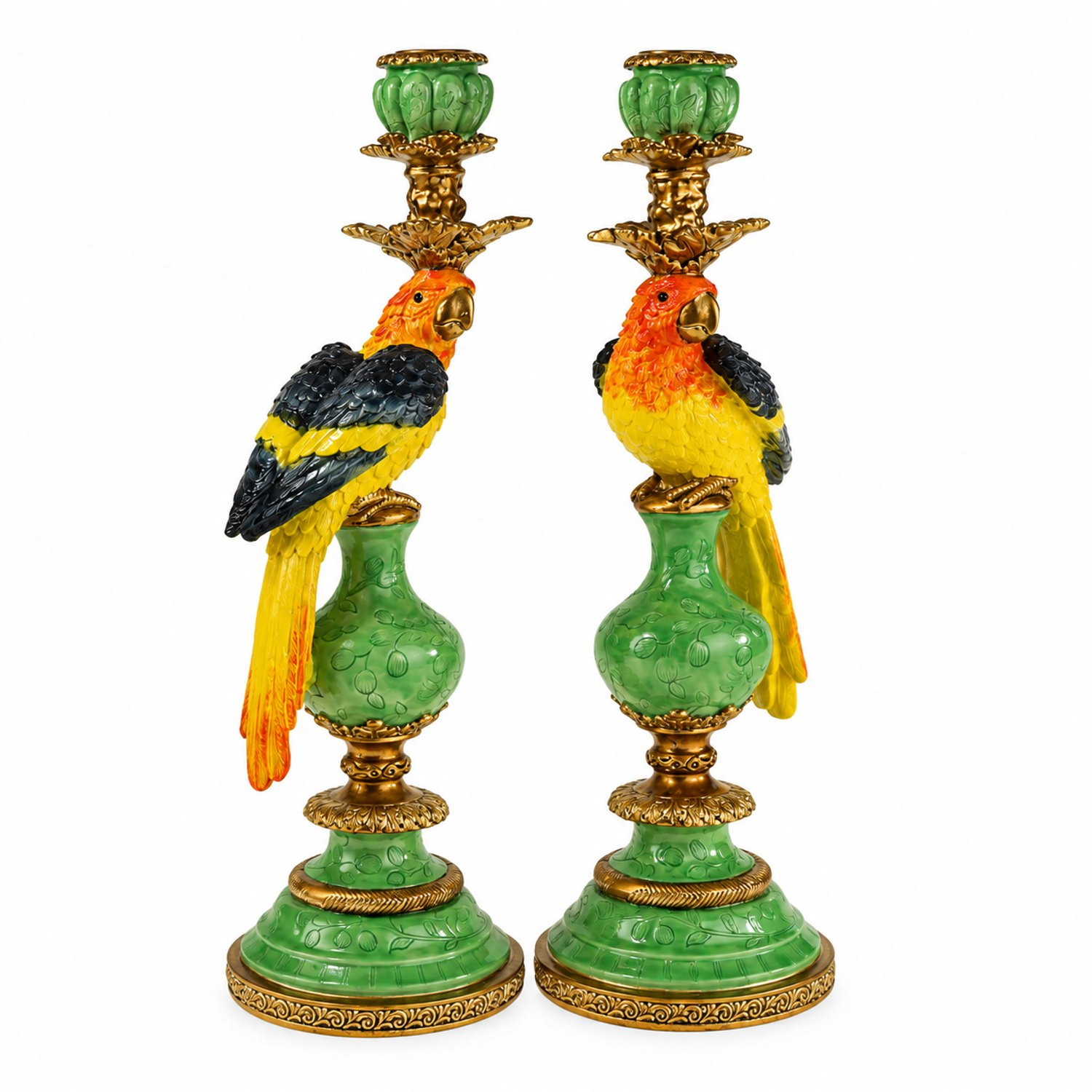 Werner Voß Kaarsenhouder Papegaai set van 2 stuks multicolor polyresin H x B x D: 39,5 x 14 x 13 cm