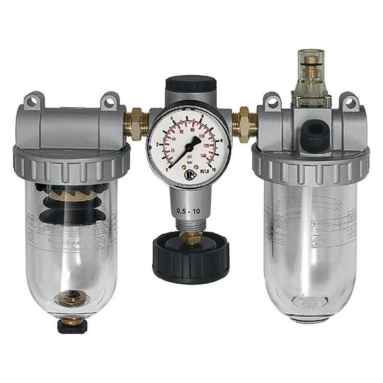 Riegler Wartungseinheit Standard Gewinde 1/4 " halbautomatisch BG I 3-tlg. 600 l/min Breite 172 mm (101064)