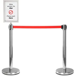 Stagecaptain PLS-200S Absperrständer Personenleitsystem silber Paar Set mit Schilderaufsatz