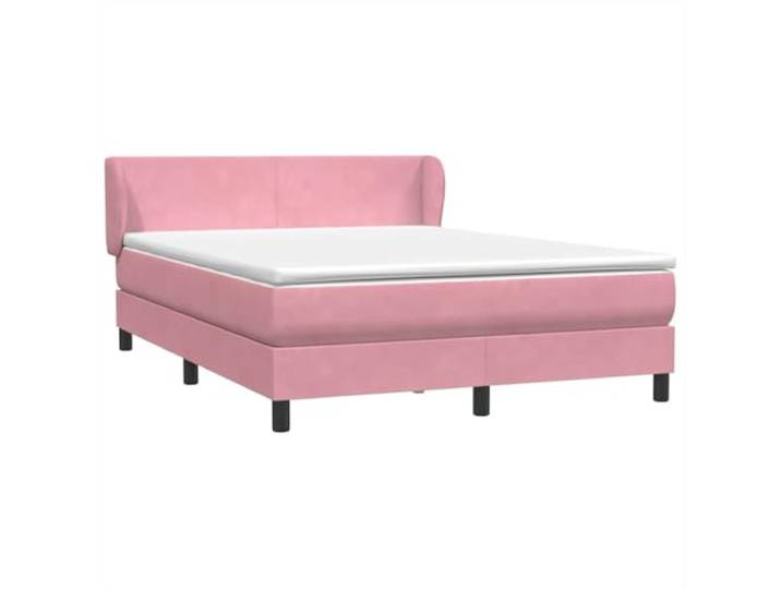 LKJephalotrop Boxspringbett 160x220 cm Samt Rosa mit Matratze Gemütliches Doppelbett fürs Schlafzimmer inkl. Topper, Taschenfederkernmatratze und verstellbarem Kopfteil mit Ohren.