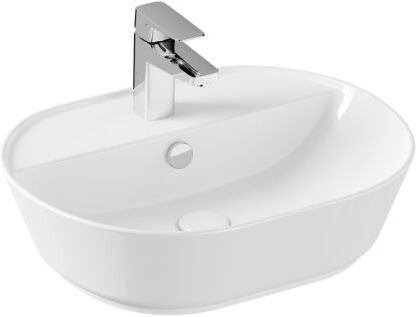 VitrA Geo Aufsatzwaschtisch 7428B403-0001 Überlauf, Weiß Hochglanz VC, oval, 545x430 mm