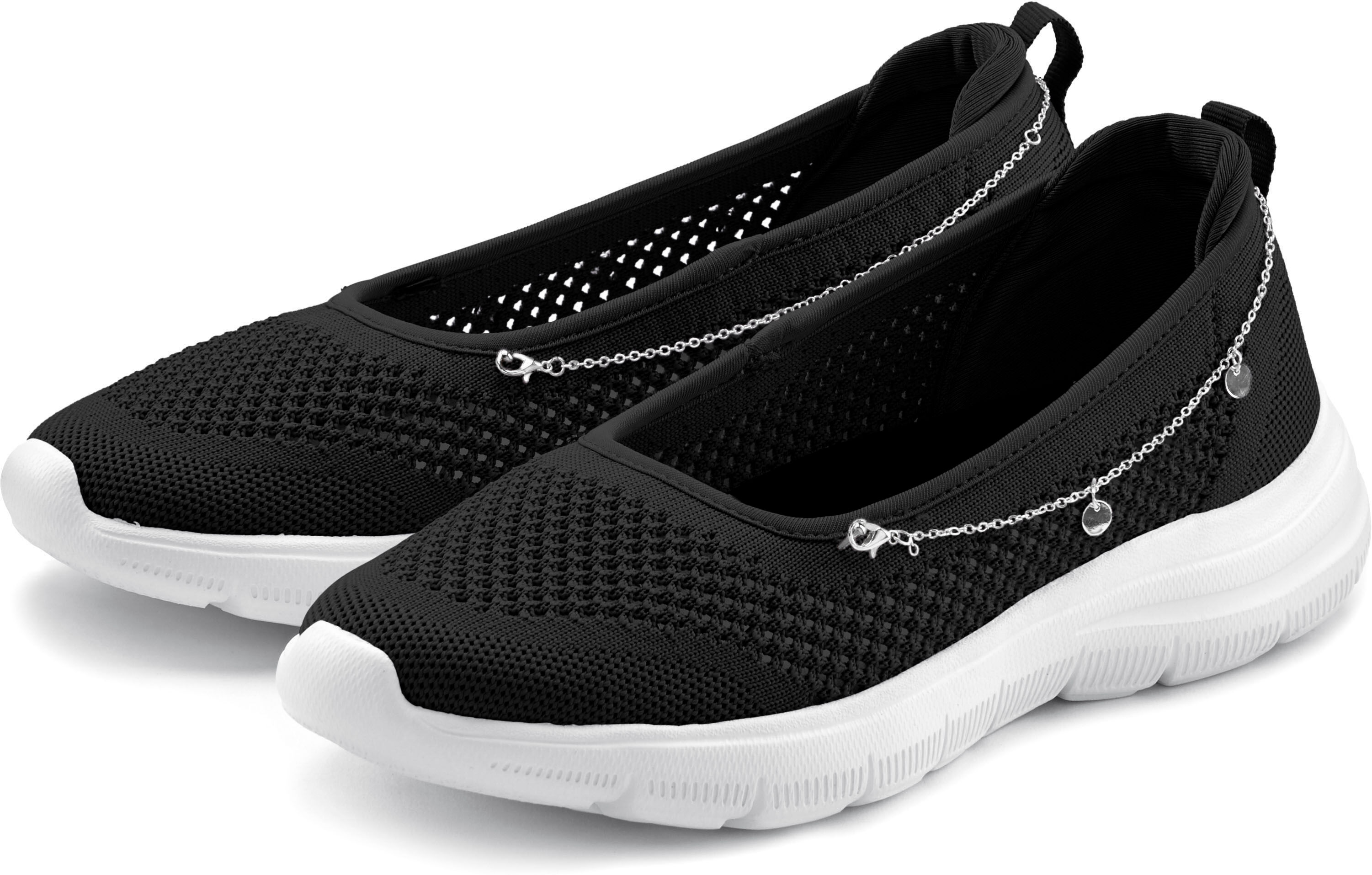 Sneaker LASCANA "Slip-On-Sneaker, Freizeitschuh, Slipper", Damen, Gr. 36, schwarz, Obermaterial: 100% Textilmaterial. Decksohle: 100% Textilmaterial. Futter: 100% Textilmaterial. Laufsohle: 100% Synthetik, unifarben, Schuhe Sneaker, Ballerina, Halbschuhe 