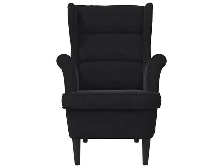 Confortable Fauteuil simple pour salon bureau chaise relax noir velours__27702