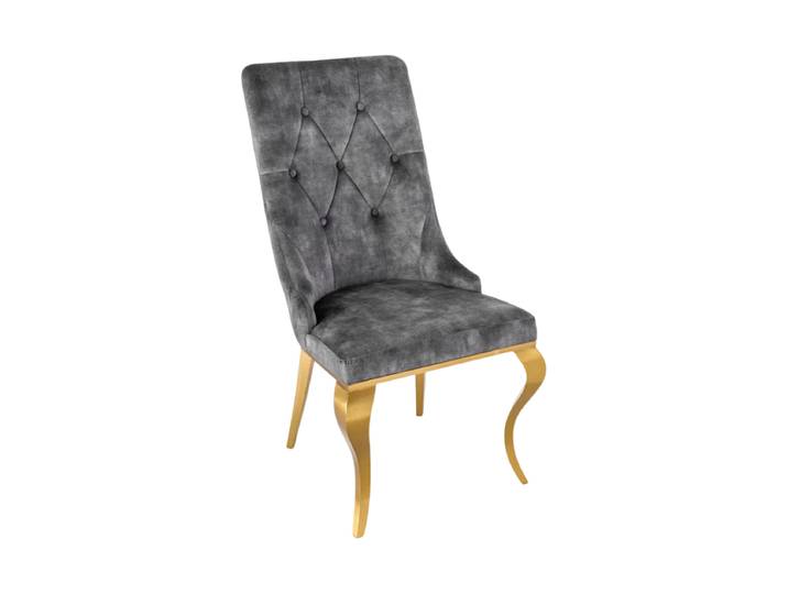 Stuhl „Modern Barock“ mit Löwenkopf - Edelstahl Samt Invicta Interiors
