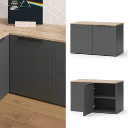 Vicco Eckkommode Wido Anthrazit Eiche 80 x 50 mit Tür