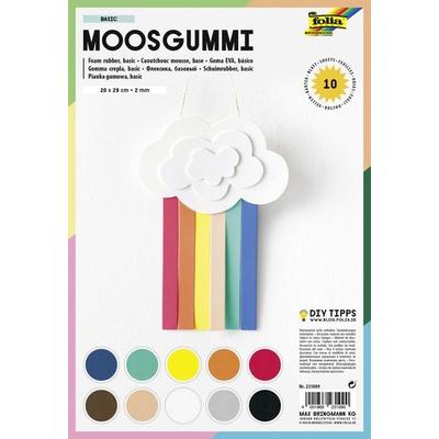 Folia Moosgummi BASIC 20x29cm 10 Blatt farbig