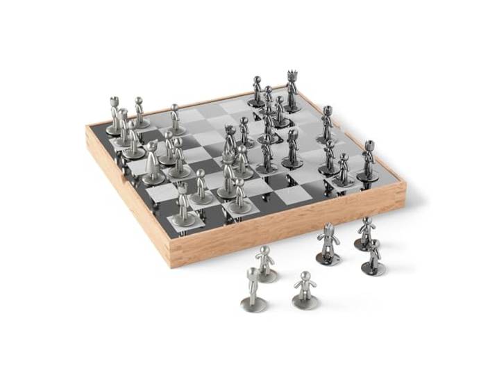 Umbra Buddy Schachspiel, Schachbrett Eschenholz, 36x36x6 cm, Natur