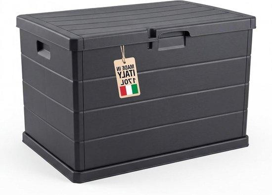 BigDean Tuinbox Kussenbox Antraciet - 170 Liter - Outdoor Opbergbox en Zitbank