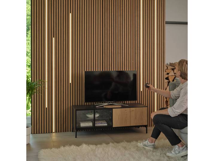 OSRAM LED-Streifen FLEX ACOUSTIC, Erweiterung, 260 cm, 13 mm dimmbar, schwarz, für Wohn- / Esszimmer, Kunststoff, Modern