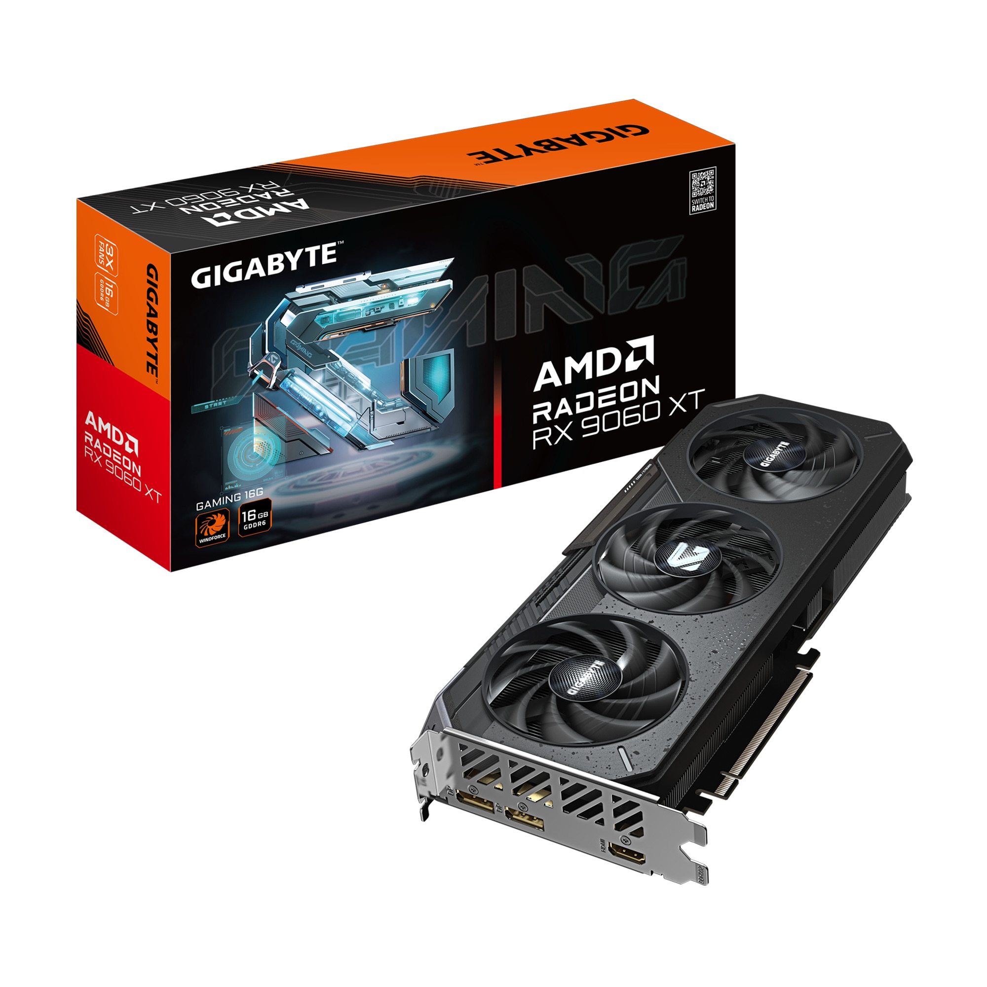 GIGABYTE Radeon RX 9060 XT GAMING 16GB Grafikkarte HDMI/DP GV-R9060XTGAMING-16GD