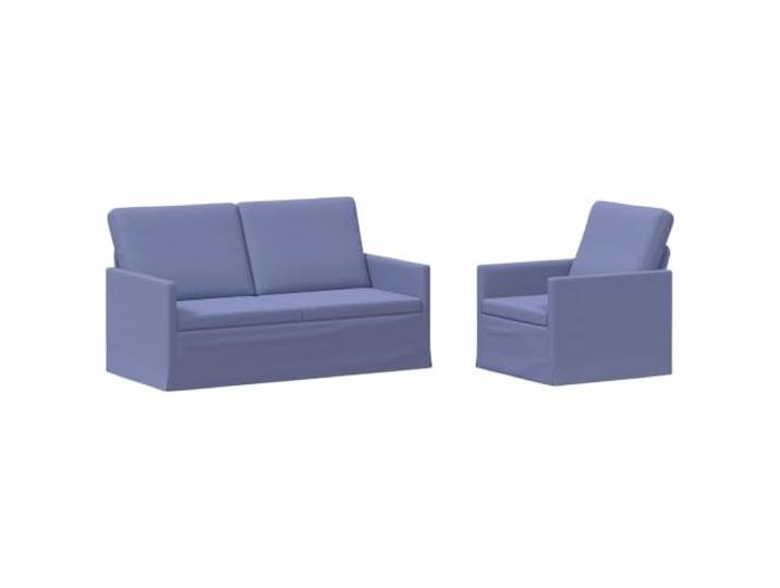 vidaXL Sofa-Set 2 pcs Jeans blau Stoff