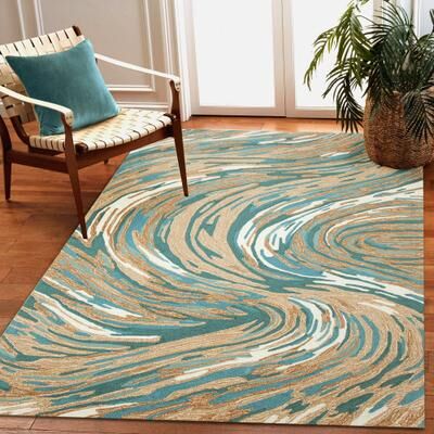 Lush Decor Capri Big Wave Indoor/Outdoor Area Rug