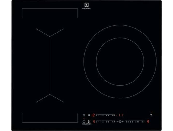 Electrolux LIV63340CK Induktionskochfeld, Serie 600 Bridge, 60 cm, 3 Zonen, Zone 28 cm, 3,7 kW, Brückenfunktion, Touch-Steuerung 0-14, Timer, Pause, Hob2Hood, rahmenlos