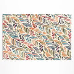 TEPPICH 80x120 cm Bunte Abstrakte Blätter Boho