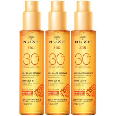 Nuxe Sun Sonnenöl Gesicht & Körper LSF 30 x3 3x150 ml Öl