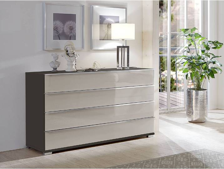 Sideboard 149 x 82 x 42cm Grau/Sandgrau/Havanna