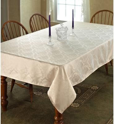 Violet Linen European Damask Pattern Tablecloth