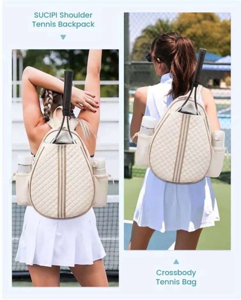 INF Badmintonschläger Tasche Rucksack - Unisex Sport Tennis Schultertasche mit großem Fassungsvermögen Schwarz