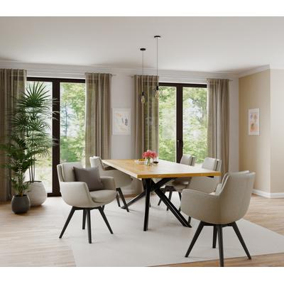 Gardine HOMING "Neta" Gr. 1, grün (goldfarben, petrol), B:140cm H:245cm, Wirkware, Polyester, Gardinen, Gardine, Netzstuktur, Wohnzimmer, Küche, Schlafzimmer