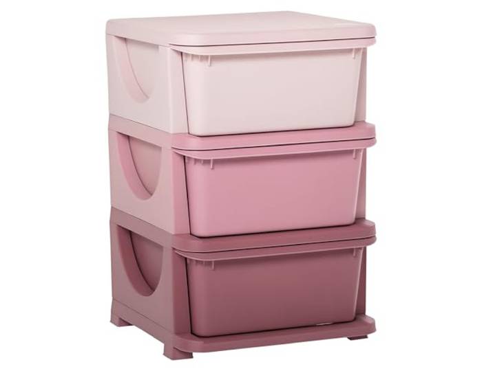 HOMCOM Schubladenschrank für Kinder mit Stauraum Rosa 37 x 37 x 56,5cm