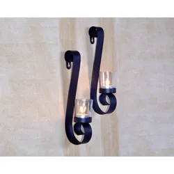 GartenZeit »Markus« Wandkerzenhalter 2er-Set aus Metall, Glas