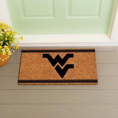 Evergreen West Virginia University Monochrome Indoor/Outdoor Coir Door Mat