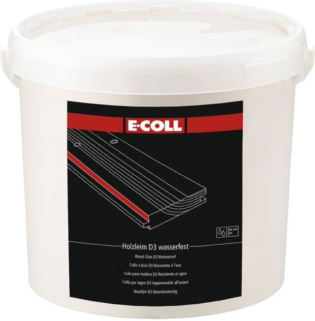 E-COLL Colle à bois D3 10 kg seau étanche à l’eau (4317784313575)