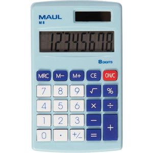 Maul Taschenrechner M 8, blau-weiß, 8-stelliges LC-Display, Solar- & Batteriebetrieb