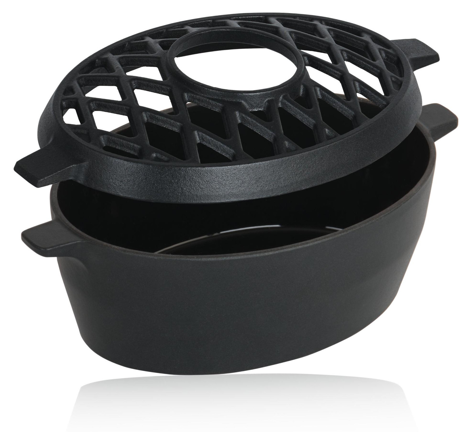 BBQ-Toro gietijzeren luchtbevochtiger, geëmailleerd zwart, 2,7 liter
