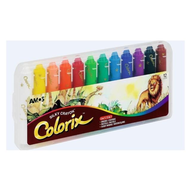 Amos 3in1 künstlerische Buntstifte 12 Farben (12x) (WIKR-069121)
