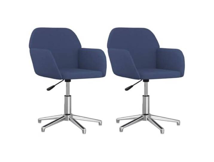 KDVXBCQJH Esszimmerstühle 2er Set Drehbar Höhenverstellbar Blau Stoff Gepolsterte Armlehnenstühle mit 360-Grad-Drehfunktion und Schaumstoffsitz für Ihr Wohnzimmer oder Esszimmer.
