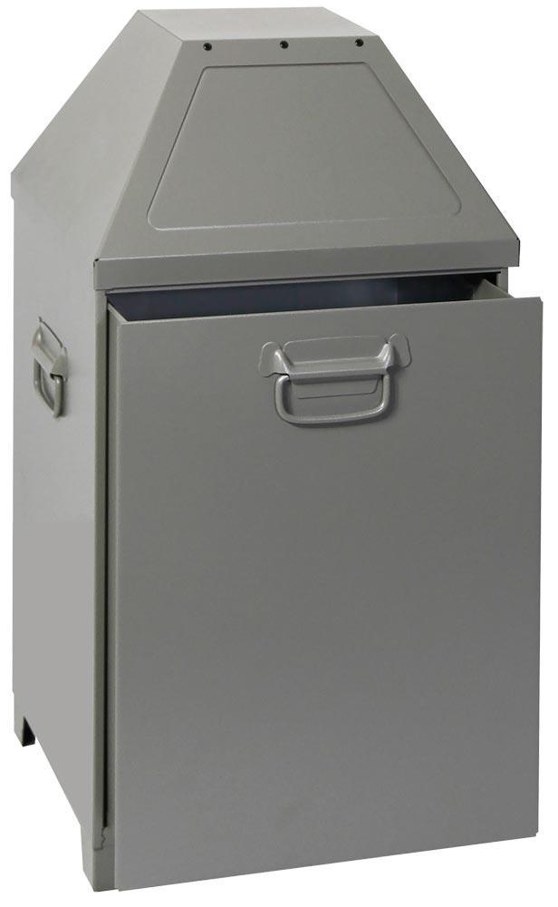 Abfallbehälter, BxTxH 450x450x870 mm, Volumen 95 Liter, herausziehbarer Einsatz, graualumimium