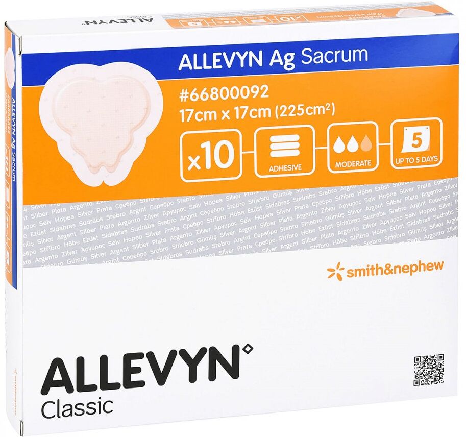 Allevyn Ag Sacrum 17x17 cm Verband 10stk