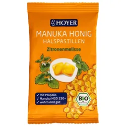HOYER Manuka Honig Bio Halspastillen Zitronenmelisse 30 g