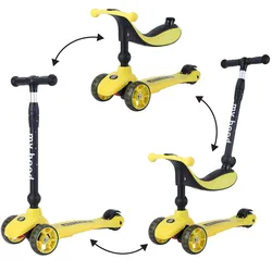 Tretroller / Laufradkombi - Kick'n'Ride, gelb