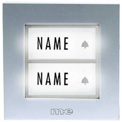 m-e modern-electronics KTB-2 S Klingeltaster mit Namensschild 2fach Silber 12 V/1 A