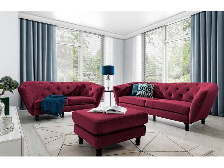 Fun Möbel Polstergarnitur Sofa-Set 3-2-1 Designer-Sofa Charlotte Stoff, (3-tlg., Sofa-Set 3-2-1 Designer-Sofa Charlotte Stoff)