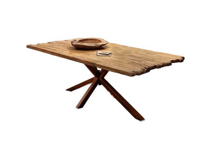 Esstisch Gioia Recyceltes Teak massiv natur Massivholz B 200 T 100 cm