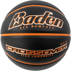Baden Basketball Crossover, indoor & outdoor, Größe 7, schwarz/orange, 650 Gramm, Spielball