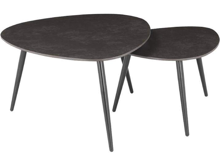 Set für Couchtische CERAMICA 77x87x46cm schwarz