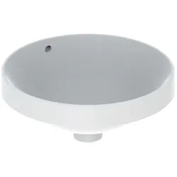 Geberit VariForm Einbauwaschtisch 500701012 d= 40cm, ohne Hahnloch, mit Überlauf, rund, weiß